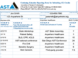 CE Reporting Form example